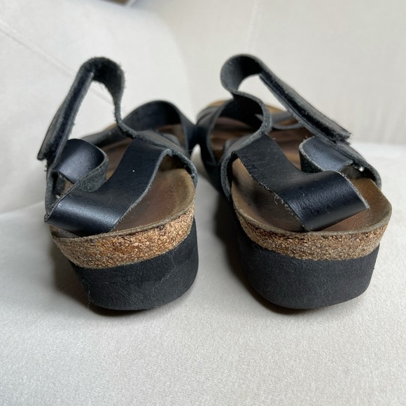 Naot Black Leather Ankle Strap Sandals Israel 7.5 - Picture 3 of 4